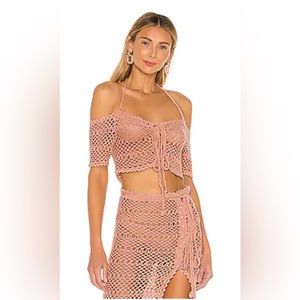 MAJORELLE DURA CROCHET TOP REVOLVE SZ L